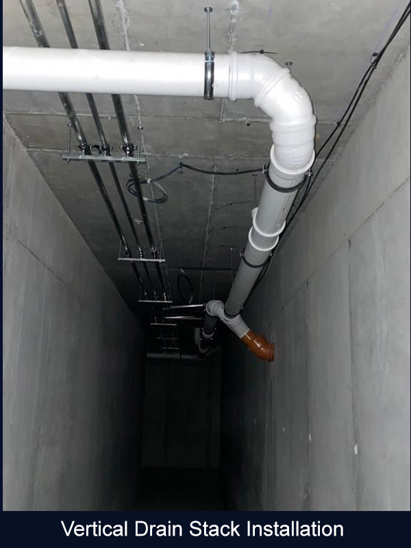 Vertical Drain Stack Installation